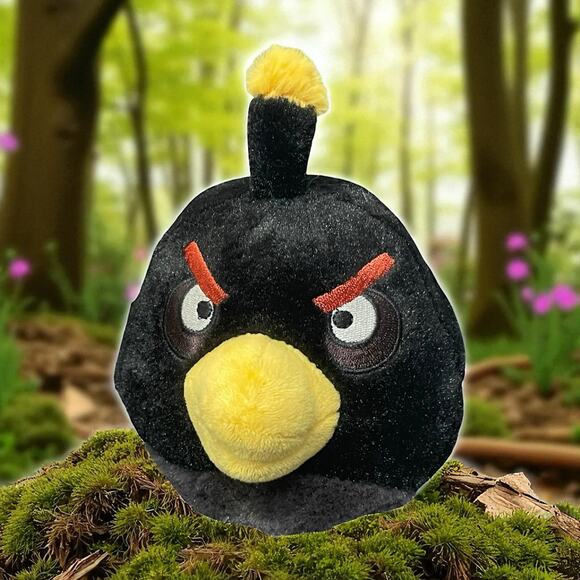 Angry Birds Plush Black Bomb Stuffed Animal 3rd Gen 2010 NO SOUND Decor 6" - Picture 10 of 10